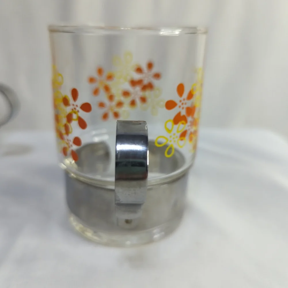 Vintage Japanese Sasaki Hardstrong Golden Flower Pattern Set Of 4 Glasses‎